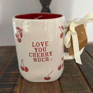 Rae Dunn LOVE YOU CHERRY MUCH Mug With Cherries Fruit Love NEW